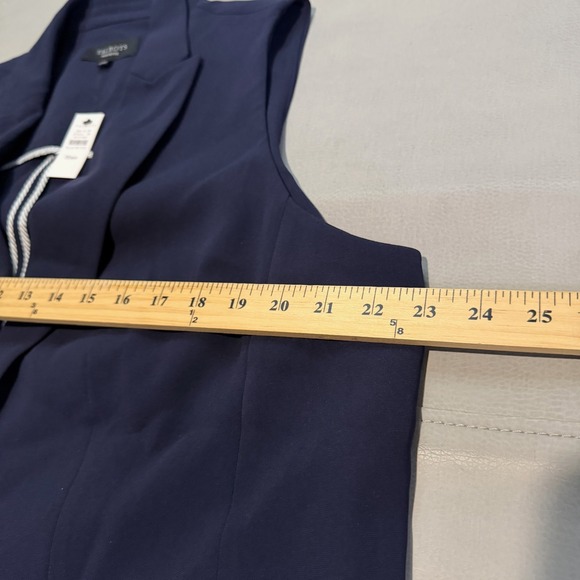 New Talbot Navy Blue Long One Button Blazer Vest Plus Petite 16W Wide Petite6082 - Picture 5 of 9
